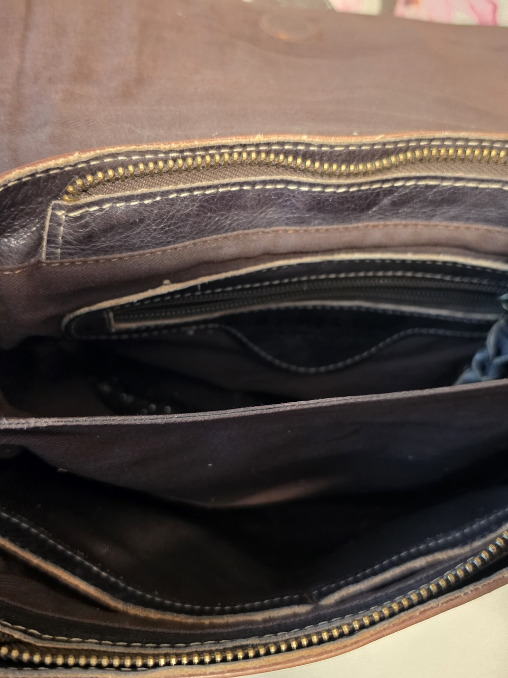 Bed Stu Brown Leather Crossbody with Contrast Whipstitch - Picture 4 of 6
